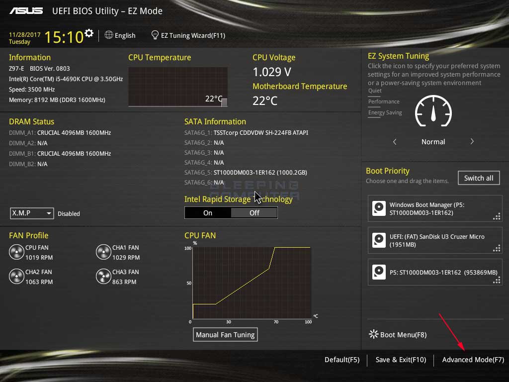 BIOS Main Screen