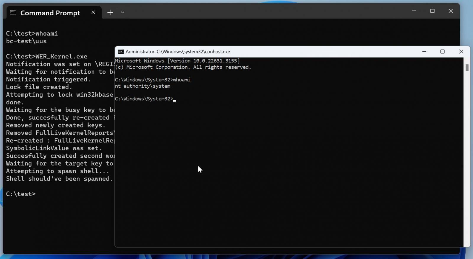 Demo of the CVE-2024-26169 exploit used by Black Basta