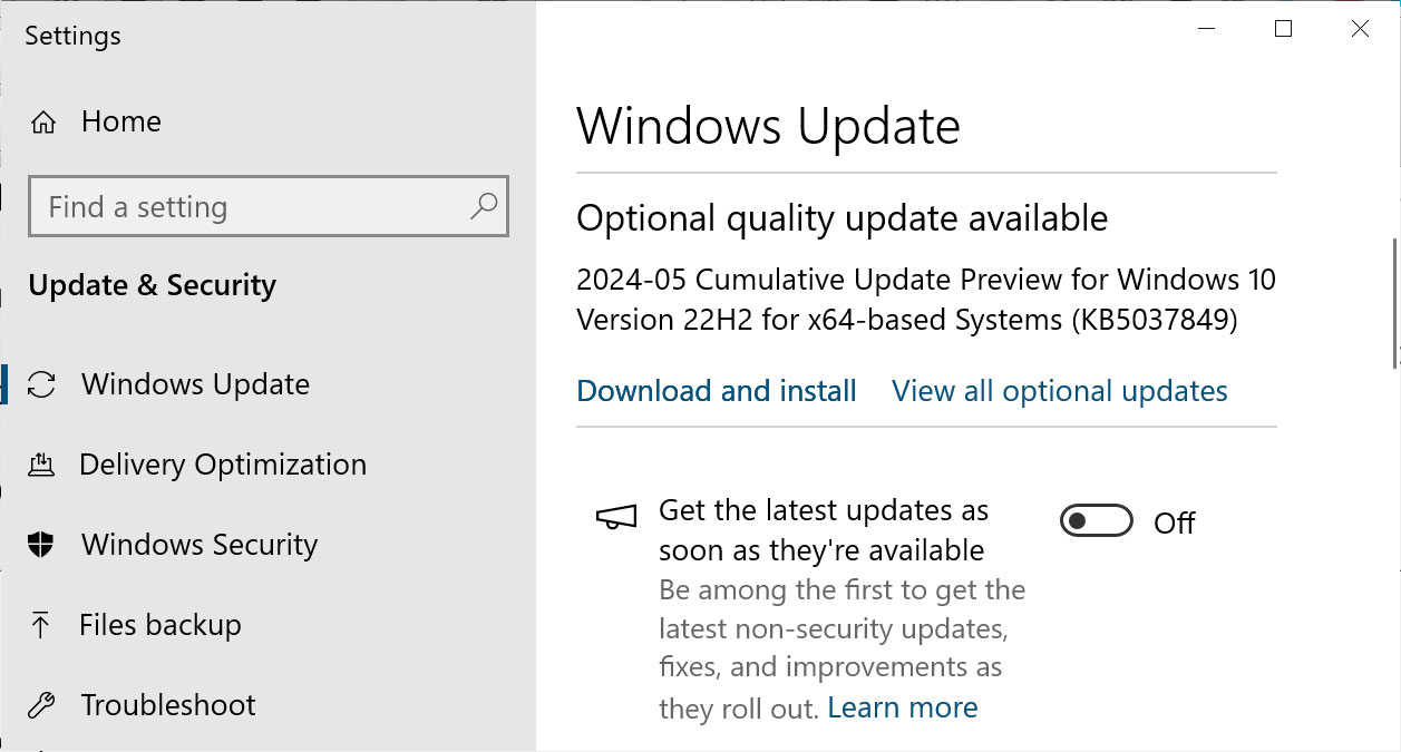 Windows 10 KB5037849 cumulative update preview