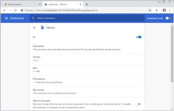 PBlock+ adware browser extension Screenshot