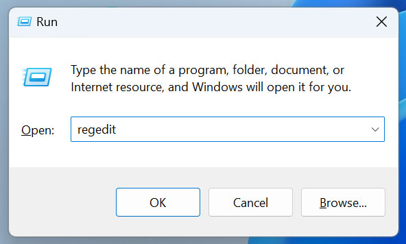 Opening the Registry Editor