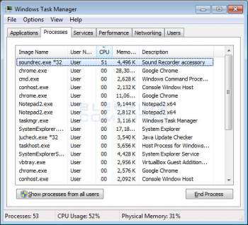 Soundrec.exe Miner Trojan Screenshot